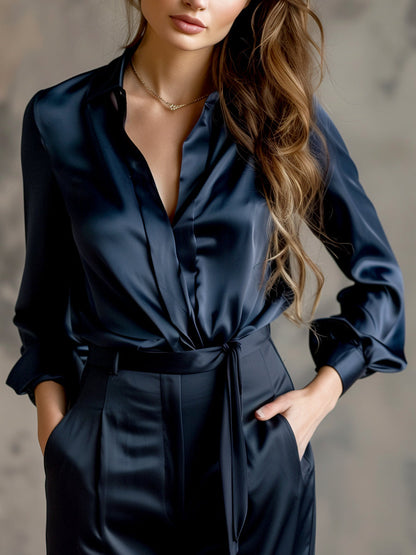 Vanessa – Elegant Satin Blouse for Women - Image 6