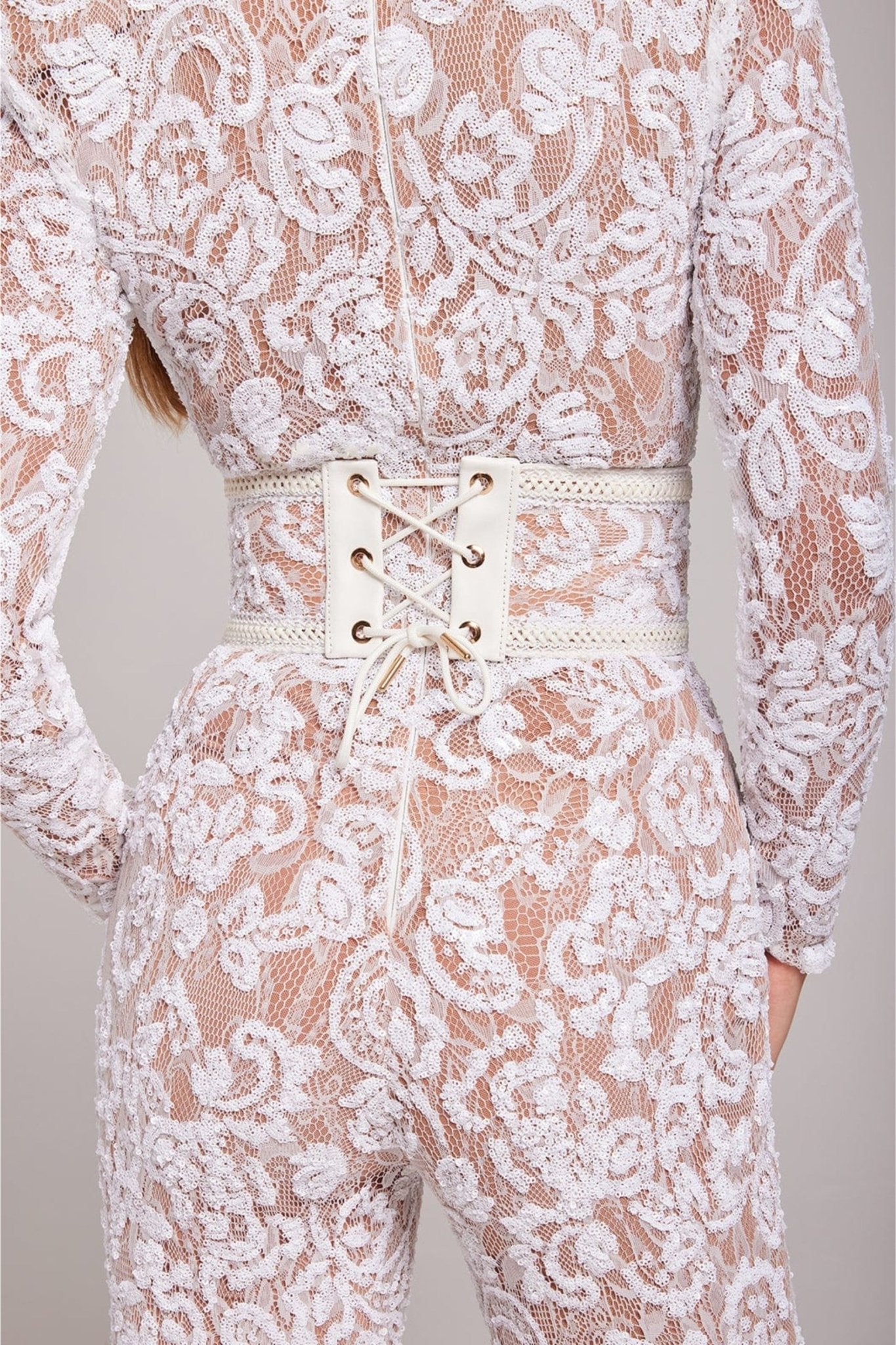 Julia –  Sequin Lace Long Sleeve Jumpsuit - Image 11