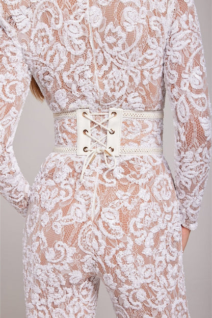Julia –  Sequin Lace Long Sleeve Jumpsuit - Image 11