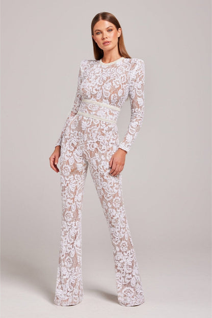 Julia –  Sequin Lace Long Sleeve Jumpsuit - Image 12
