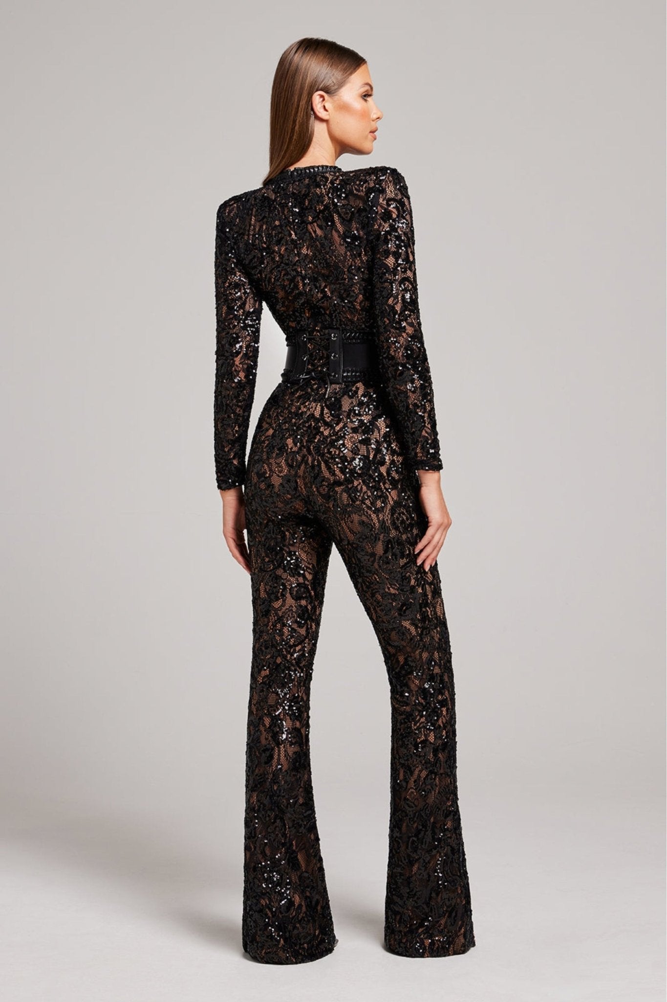 Julia –  Sequin Lace Long Sleeve Jumpsuit - Image 2