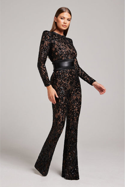 Julia –  Sequin Lace Long Sleeve Jumpsuit - Image 5
