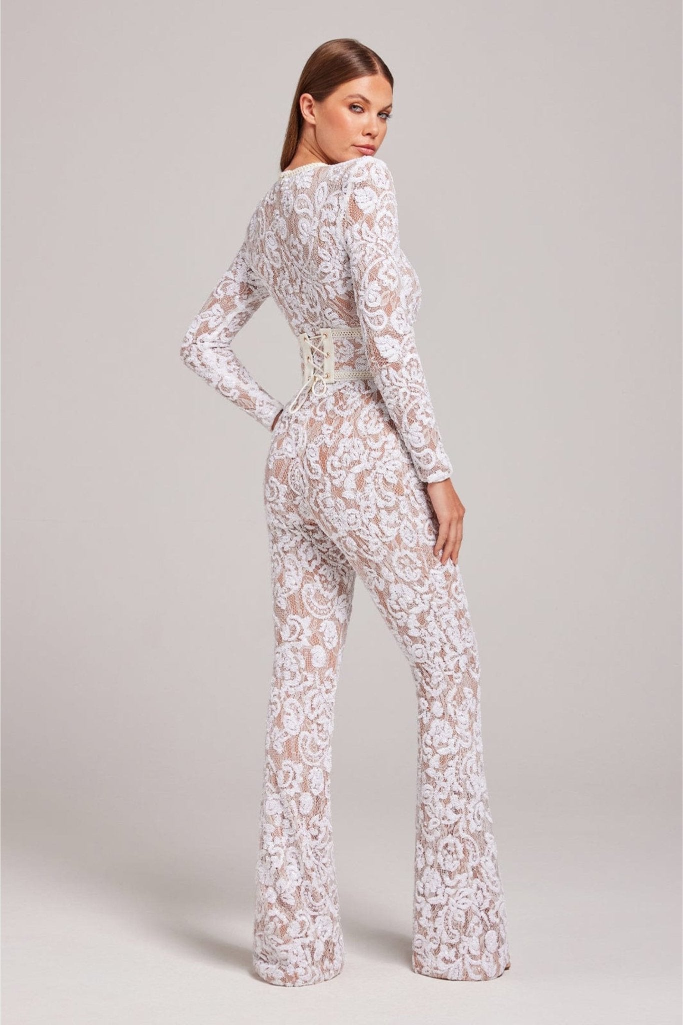 Julia –  Sequin Lace Long Sleeve Jumpsuit - Image 8