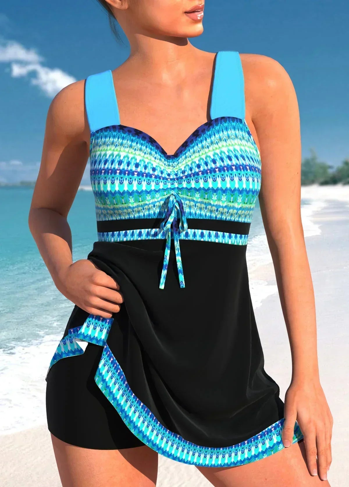Marie – Women Two-piece Swimsuit with Skirt - Image 2